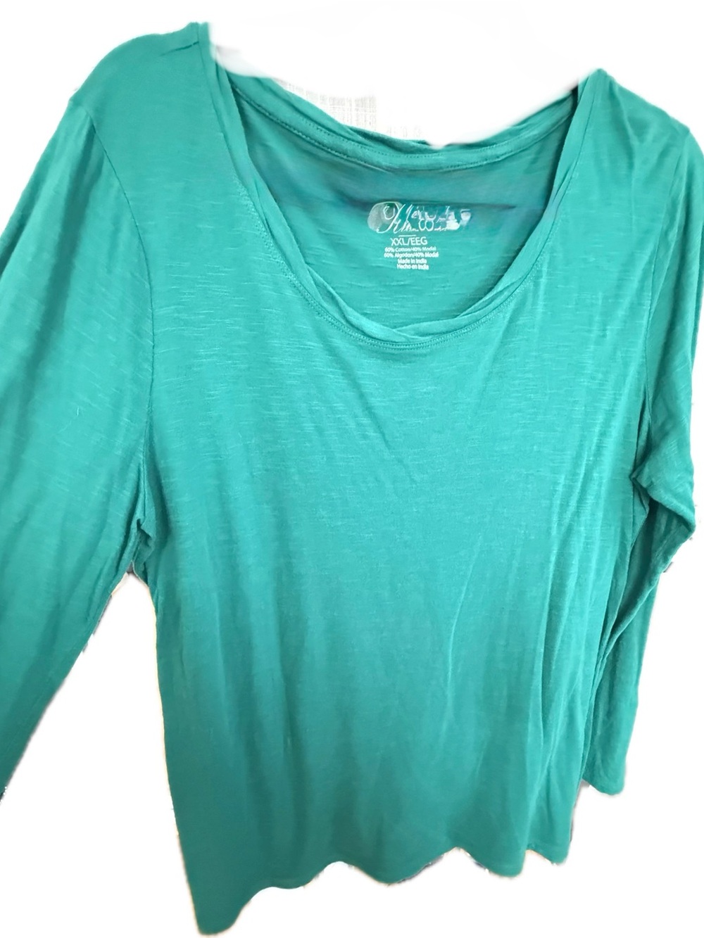 Kiara Green Long Sleeve Scoop Neck Top